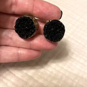 Large Stud Earrings Black